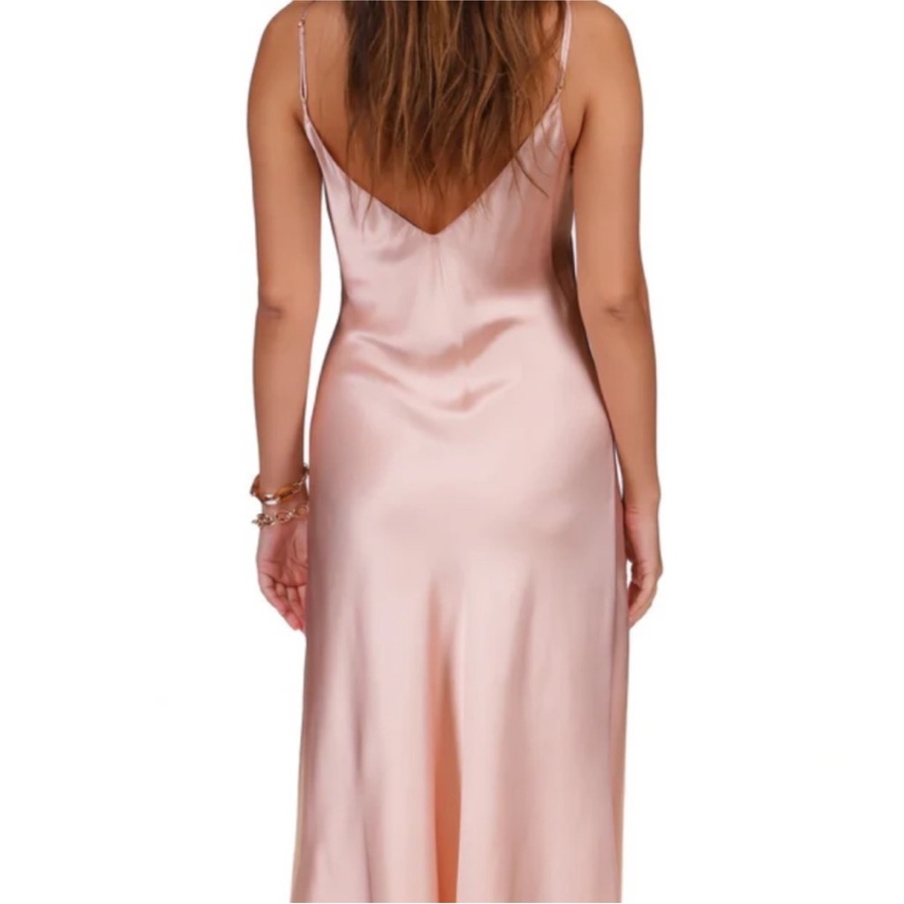 Dannijo Pink Silk Maxi Slip Dress Bias Cut L - Picture 6 of 15